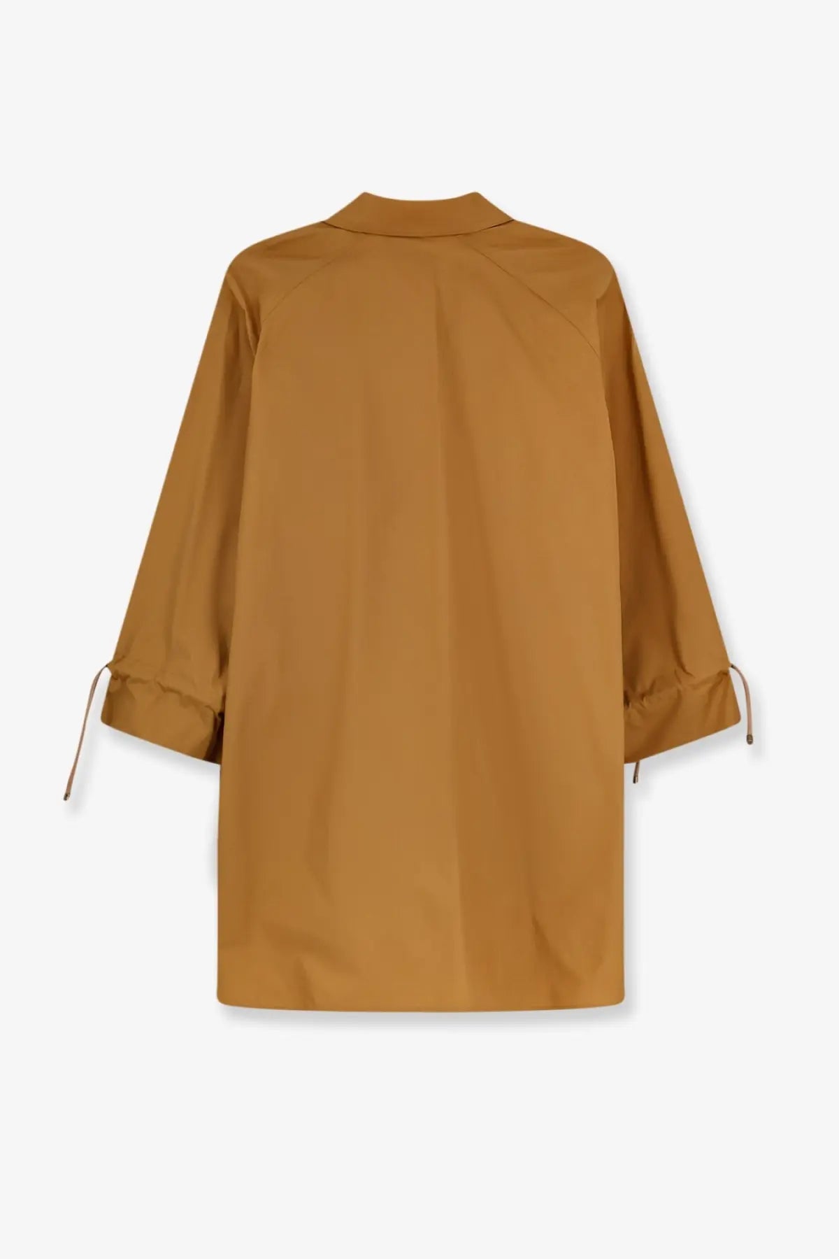 Max mara women’s mxmadorni loose-fitting mustard-yellow cotton blouse with three-quarter sleeves and drawstring cuffs