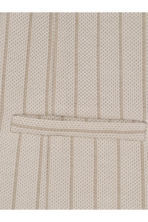 Max mara women’s mxmangio cotton blazer in white beige woven fabric with subtle vertical stripes and breathable texture