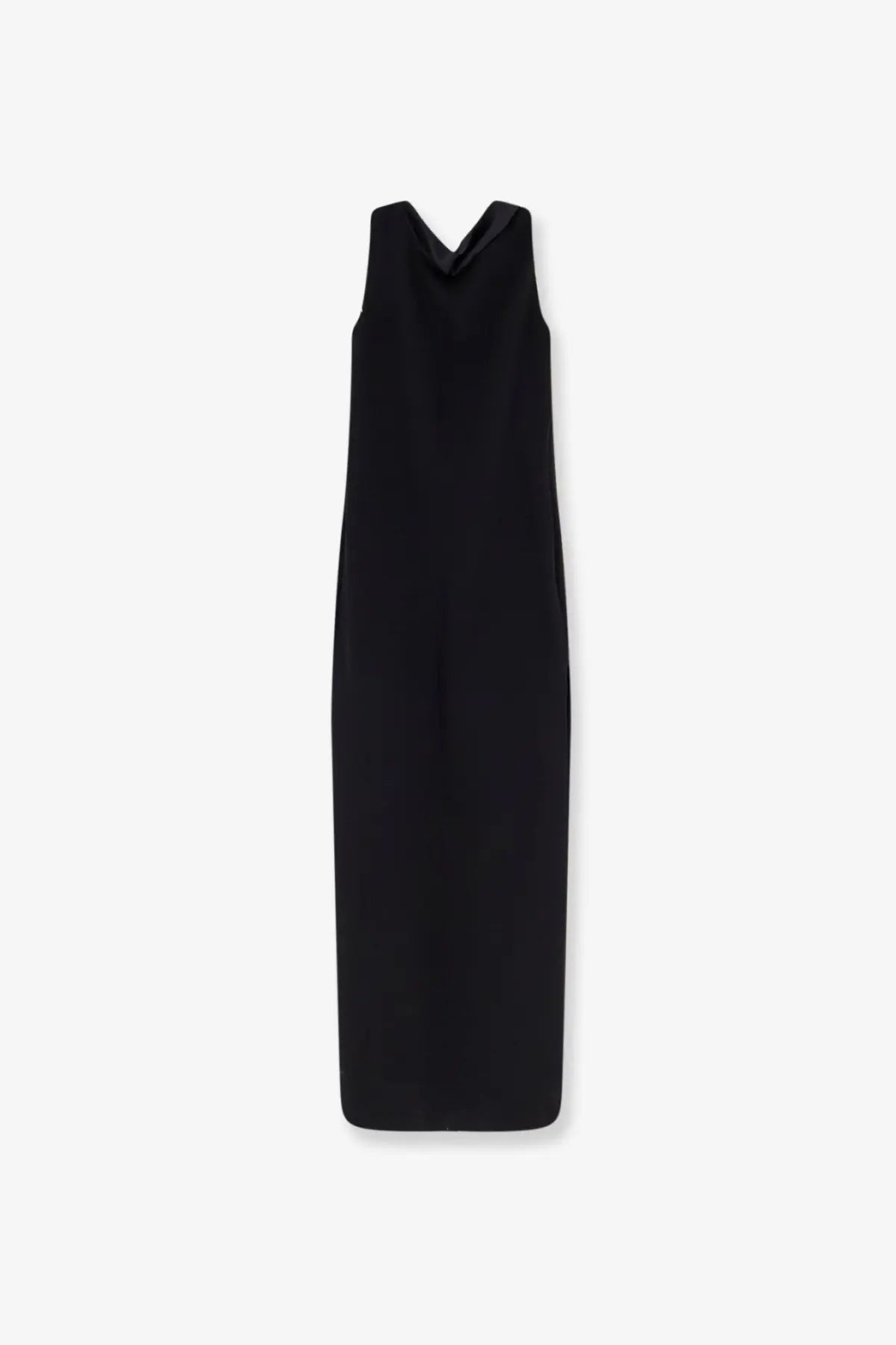 Max Mara women’s black sleeveless maxi dress with sleek minimalist design and subtle v-neckline