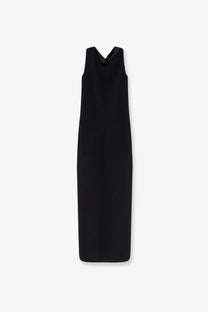 Max Mara women’s black sleeveless maxi dress with sleek minimalist design and subtle v-neckline