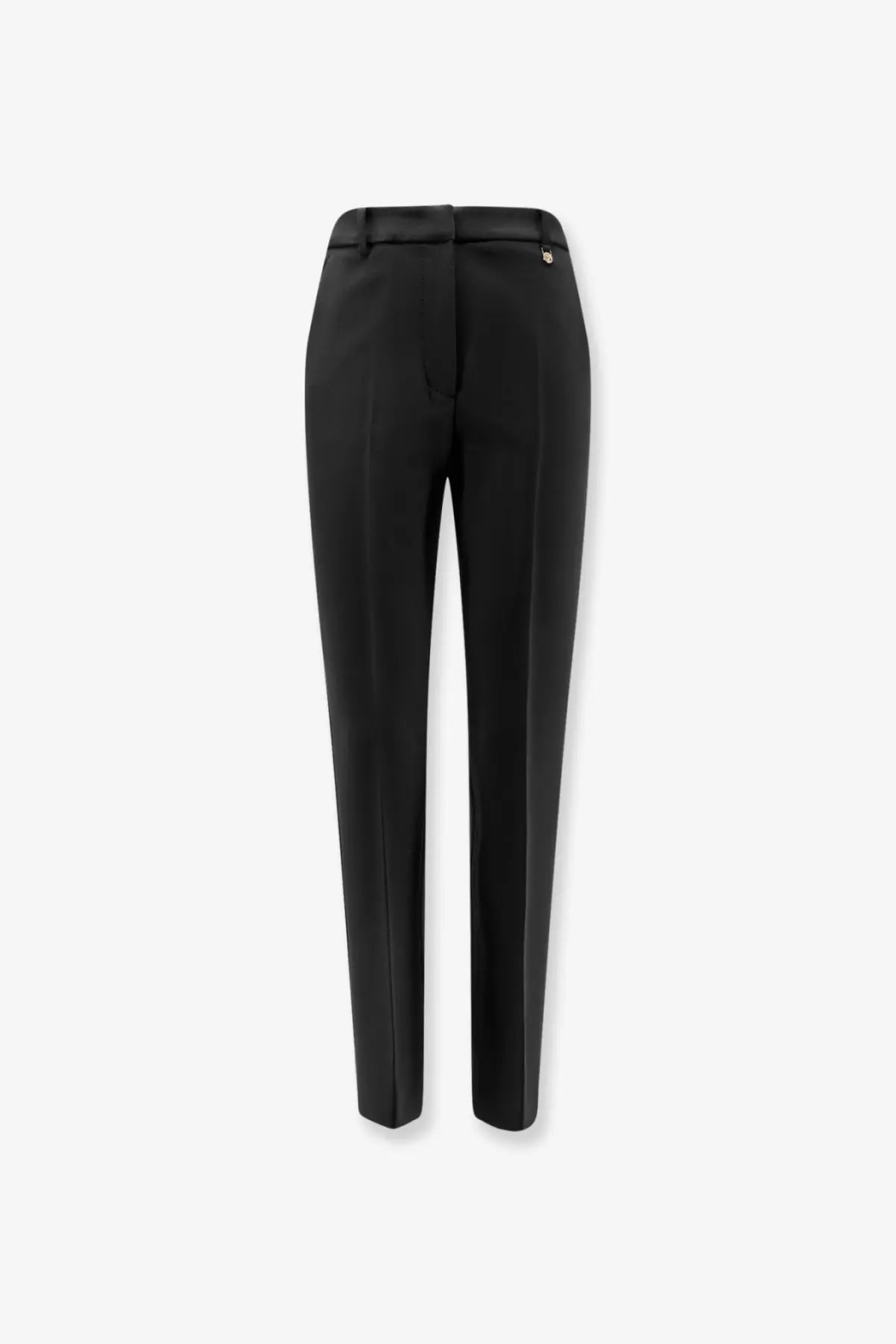 Black tailored Max Mara women’s Mxmgiglio virgin wool trousers with sleek straight-leg cut and subtle front pleats