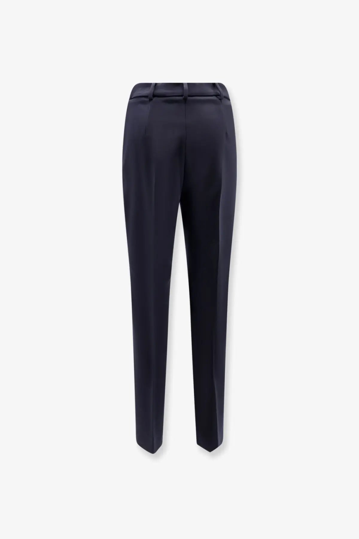 Max mara women’s mxmgiglio navy blue tailored virgin wool trousers with sleek straight-leg cut and subtle pleats at waistband