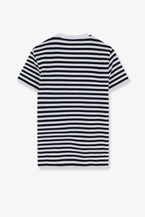 Max mara women’s mxmoboli cotton shirt black black and white horizontally striped short-sleeved t-shirt front view