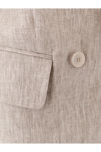 Beige herringbone wool blazer with matching button from Max Mara womens Mxmolimpia linen blazer collection