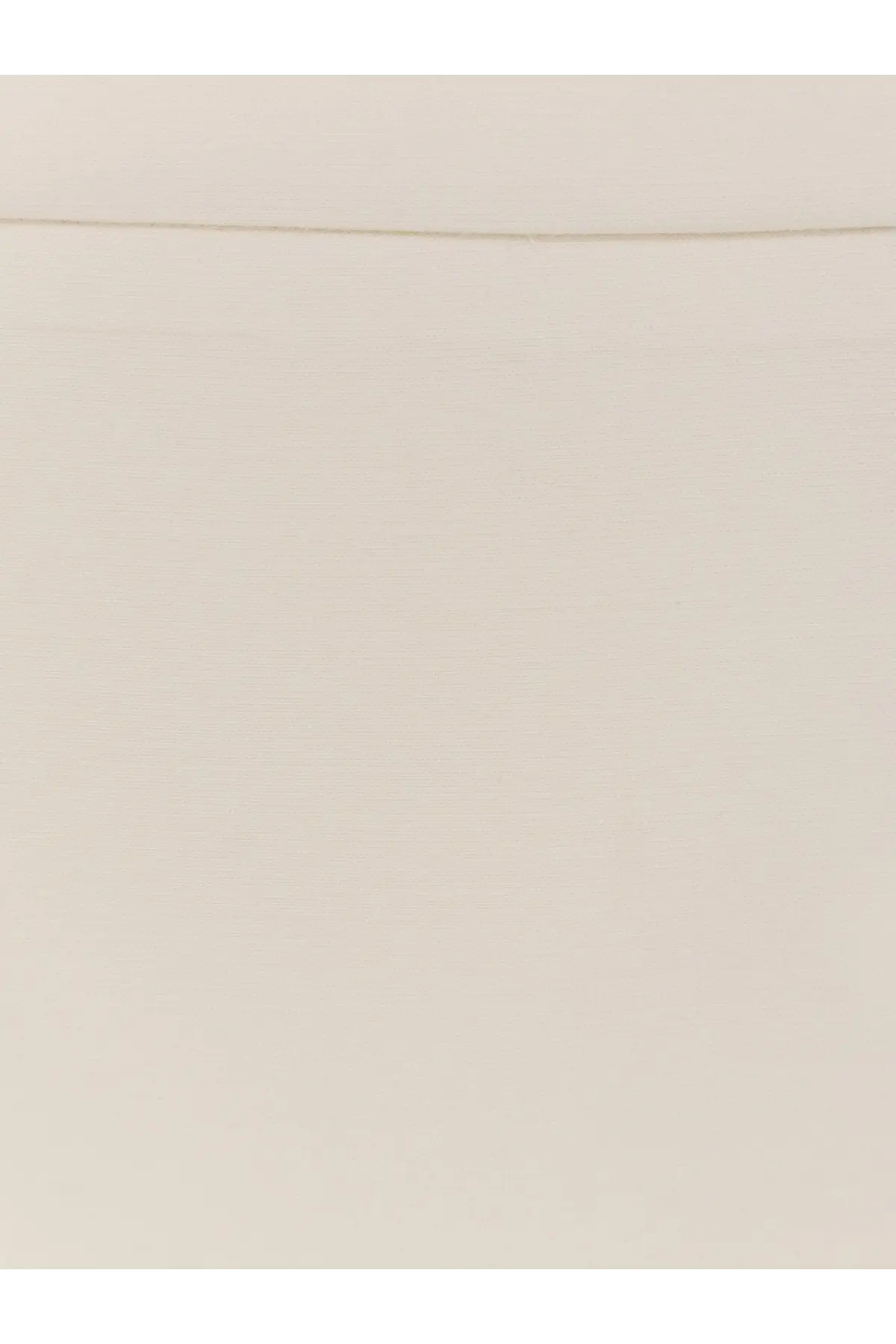 A minimalist beige stretch virgin wool skirt by max mara with a subtle horizontal seam near the top edge