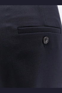 Black textured suit pant with a subtle woven pattern and minimalist design from max mara virgin wool trousers blue