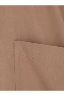 Tan fabric pocket with neat stitching and subtle texture on max mara womens mxmsiamese silk beige shirt