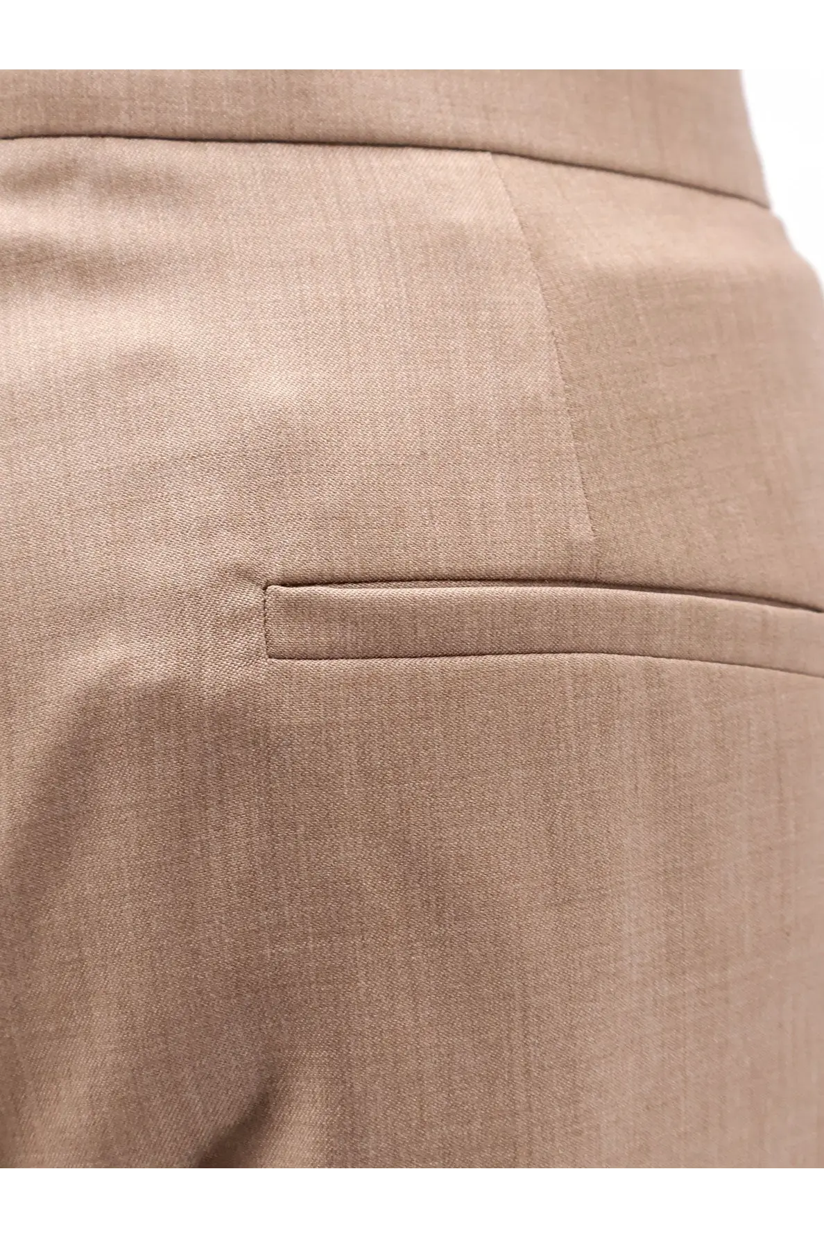 Max Mara women’s mxmzimino beige virgin wool trousers with subtle woven texture and tailored pocket design