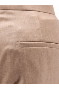 Max Mara women’s mxmzimino beige virgin wool trousers with subtle woven texture and tailored pocket design