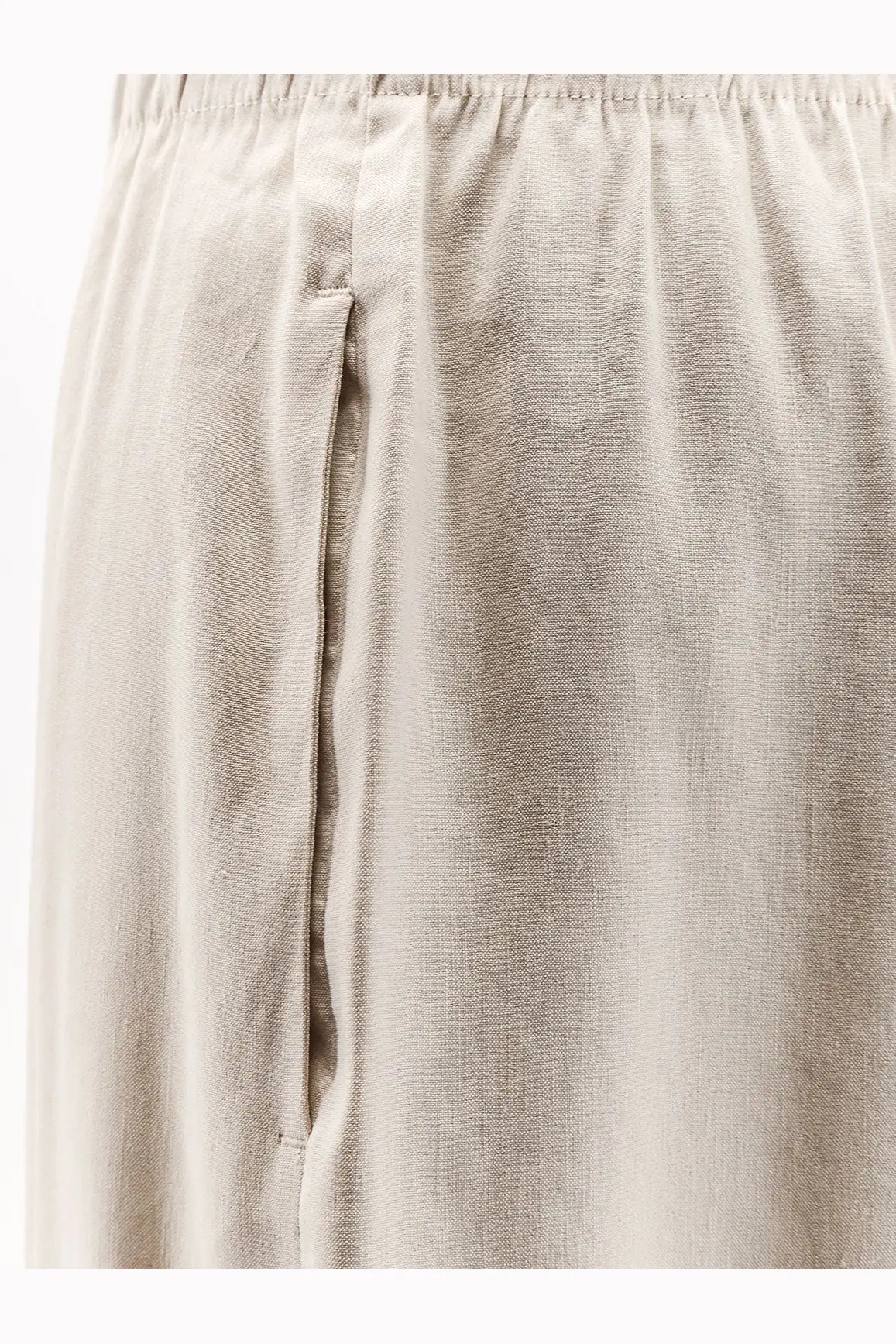 Max Mara women’s mxpdestino beige linen and viscose trousers with relaxed fit and vertical seam detail
