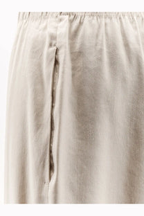 Max Mara women’s mxpdestino beige linen and viscose trousers with relaxed fit and vertical seam detail