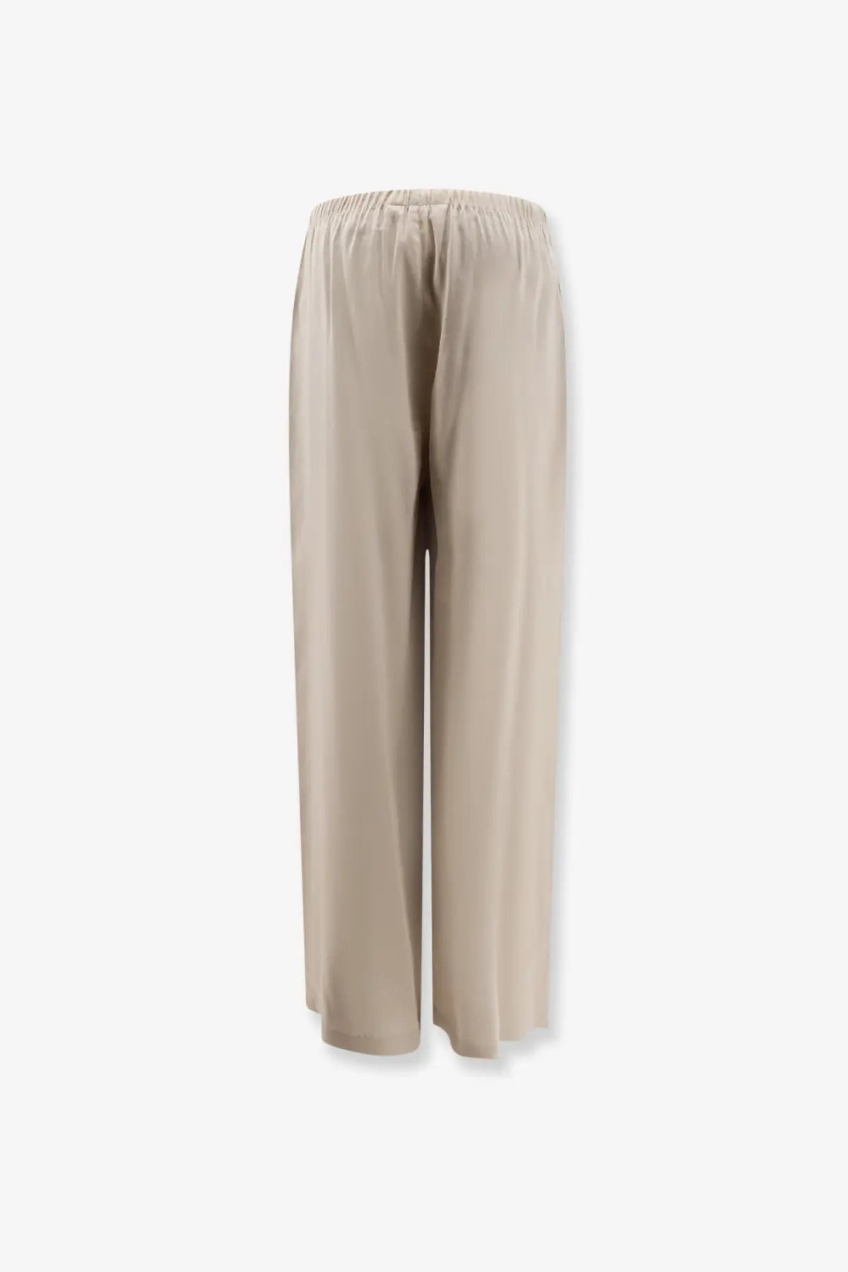 Beige wide-leg linen and viscose trousers with elastic waistband and flowing fabric from max mara women’s mxpdestino collection