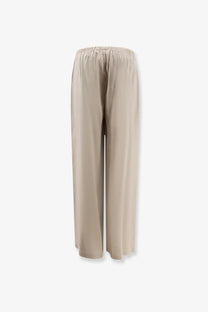 Beige wide-leg linen and viscose trousers with elastic waistband and flowing fabric from max mara women’s mxpdestino collection