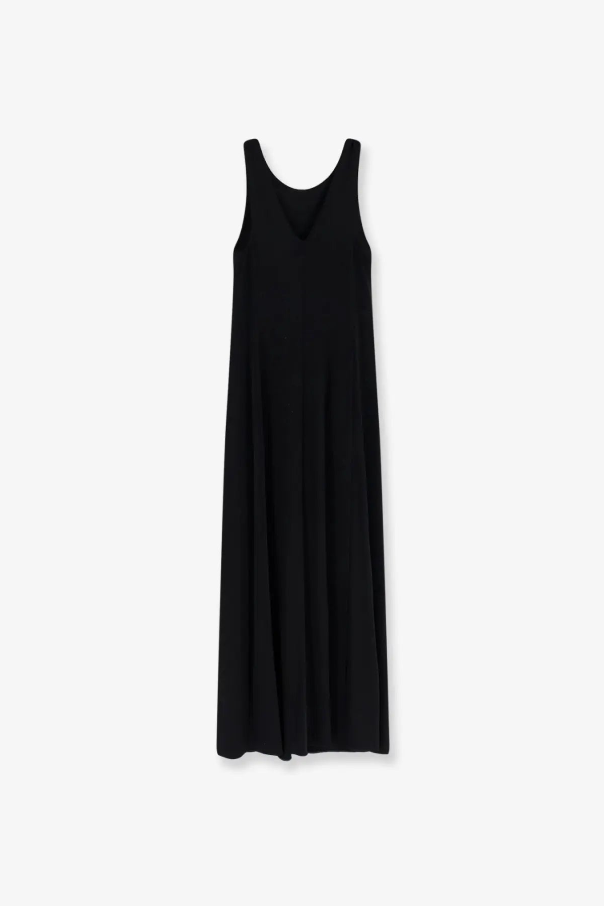 Max Mara women’s mxppania black sleeveless maxi dress with stretch viscose and a simple flowing silhouette