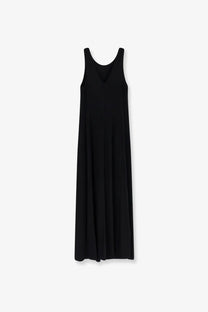 Max Mara women’s mxppania black sleeveless maxi dress with stretch viscose and a simple flowing silhouette