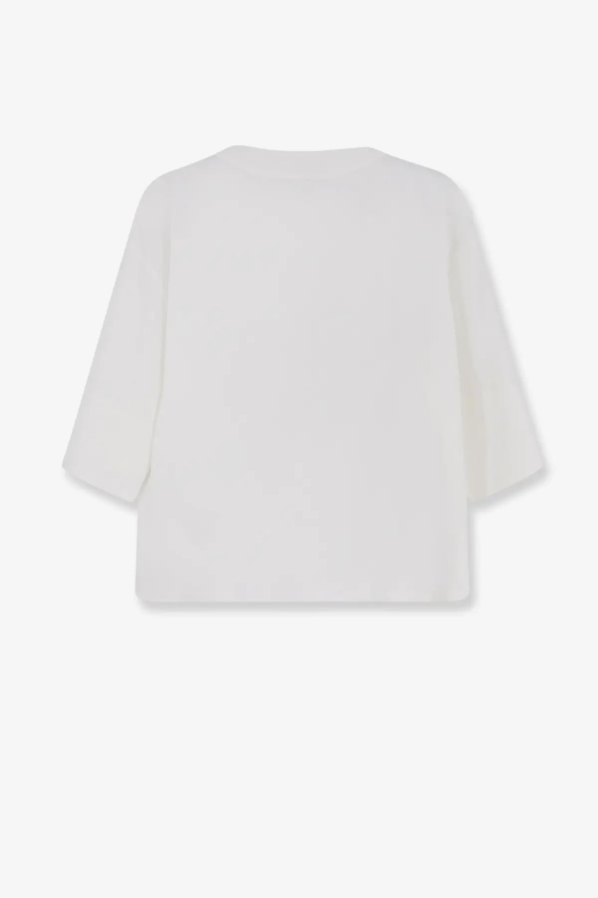 Max Mara women’s mxpsospiro white linen and viscosa shirt with three-quarter sleeves and a relaxed fit