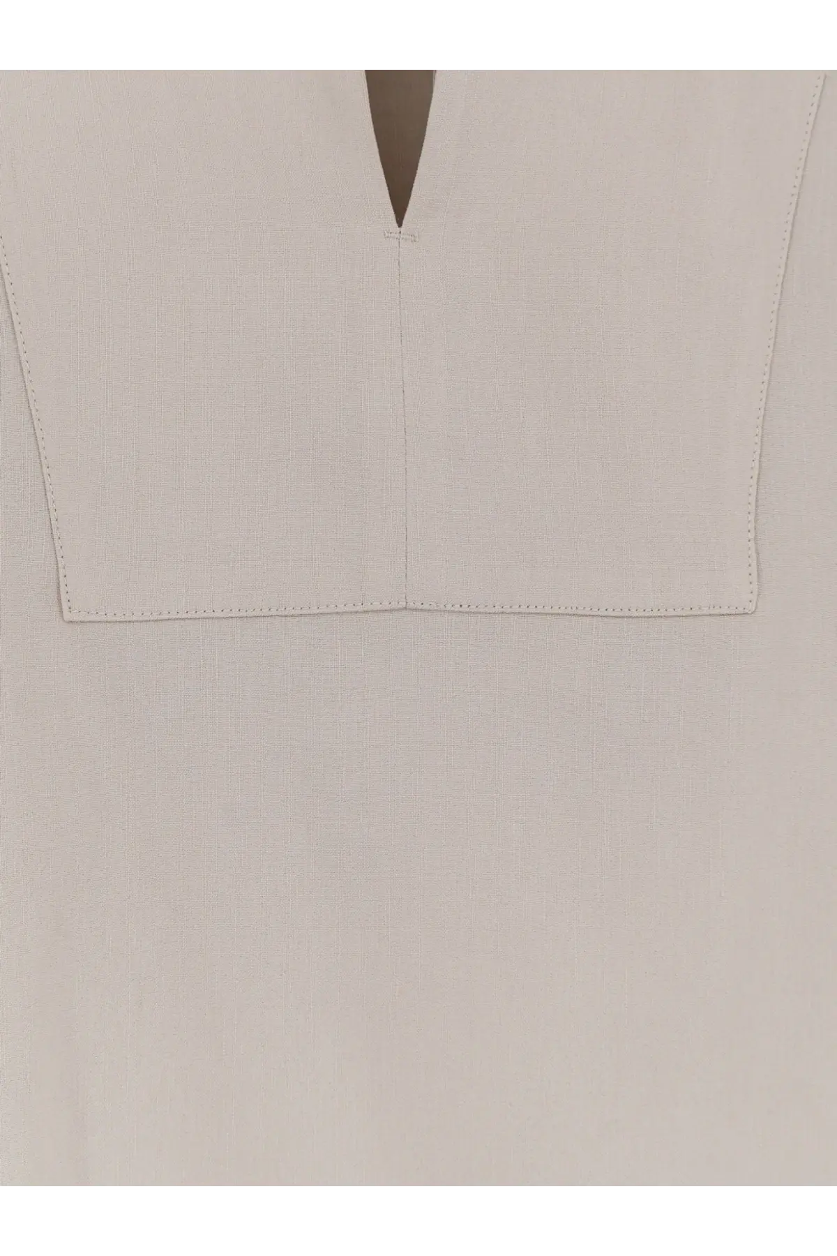 Max mara womens mxpsospiro beige linen and viscose shirt with minimalist v-neckline and precise seam stitching