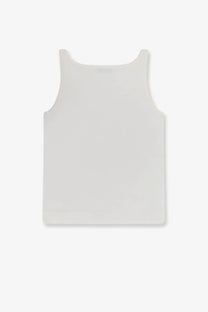 Max Mara women’s mxpumano white sleeveless cotton tank top with a minimalist and clean design