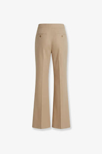 Beige linen wide-leg trousers with tailored fit and subtle front pleats from Max Mara womens mxsbig collection