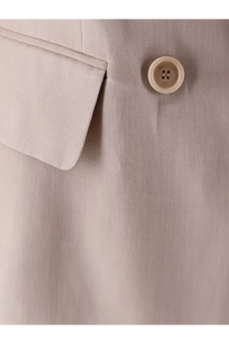Beige linen blazer with subtle textured weave and matching beige button from max mara womens mxsfeltro silk collection