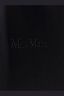 Black max mara leather book cover with embossed logo for max mara women’s nerina cotton shirt black packaging