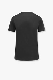 Max Mara women’s Nerina black cotton short-sleeved t-shirt with a simple crew neck design