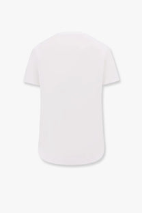 Max Mara women’s Nerina white cotton shirt short-sleeved with a simple clean design front view