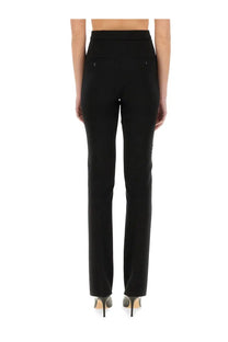 Black high-waisted tailored trousers with sleek straight-leg cut and subtle front pockets by max mara