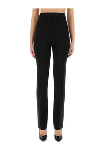 Max Mara women’s pant pantheon black high-waisted tailored trousers with a sleek straight-leg cut