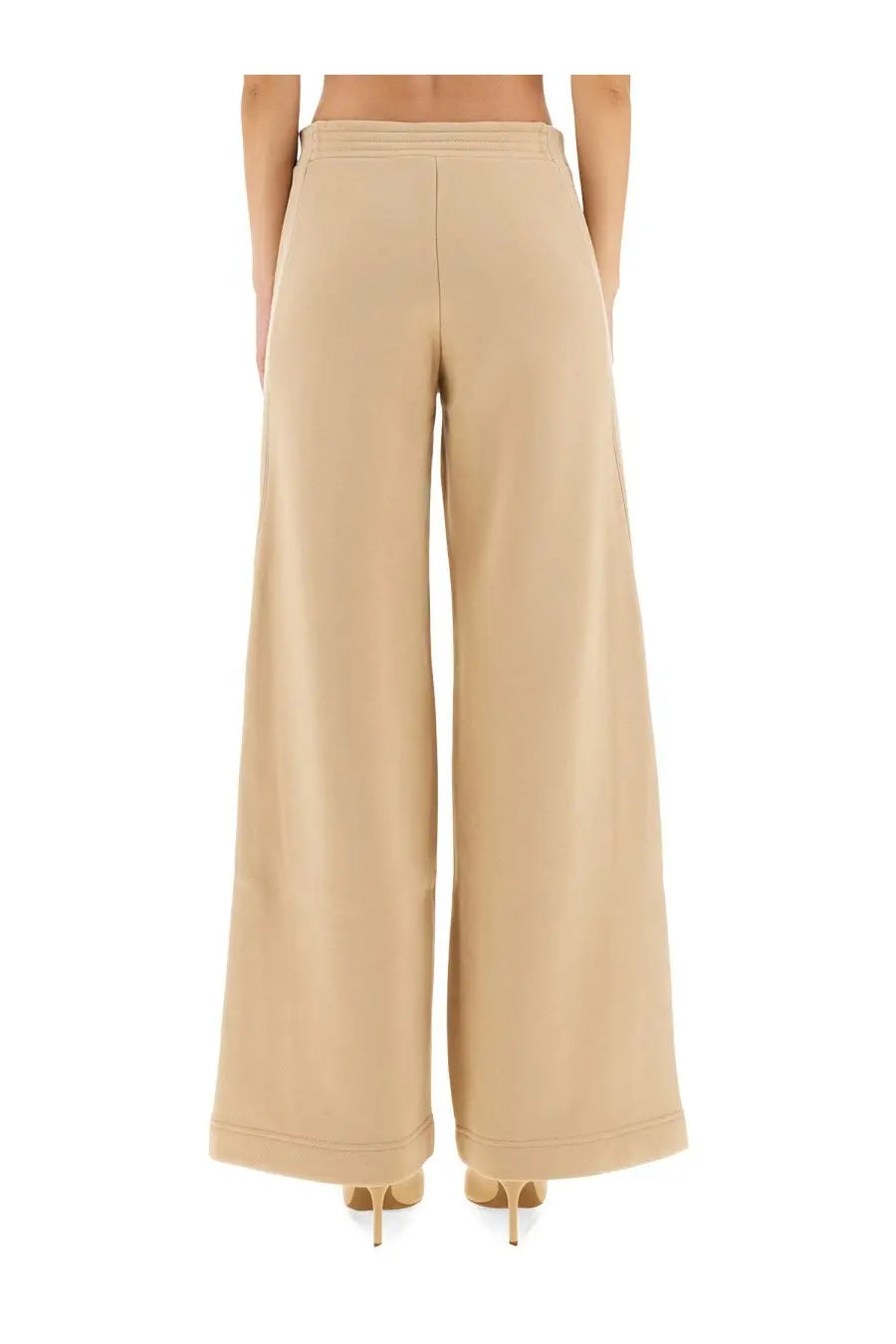 Max mara women’s pants ifrem beige wide-leg trousers with smooth tailored fabric and clean seam detailing