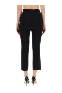 Max mara women’s black high-waisted cropped trousers with a sleek tailored fit ideal for formal wear
