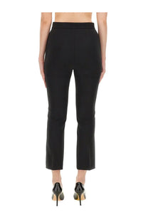 Black high-waisted tailored trousers with a straight-leg cut and cropped hem from Max Mara women’s pants parade