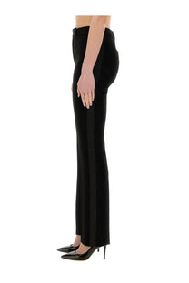 Max Mara women’s black high-waisted trousers with sleek straight-leg cut and subtle vertical seam detailing