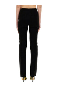 Max Mara women’s black tailored trousers with sleek straight-leg cut and subtle side seam detailing