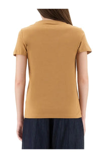 Max mara women’s papaya shirt beige mustard yellow short-sleeved t-shirt with crew neckline and relaxed fit