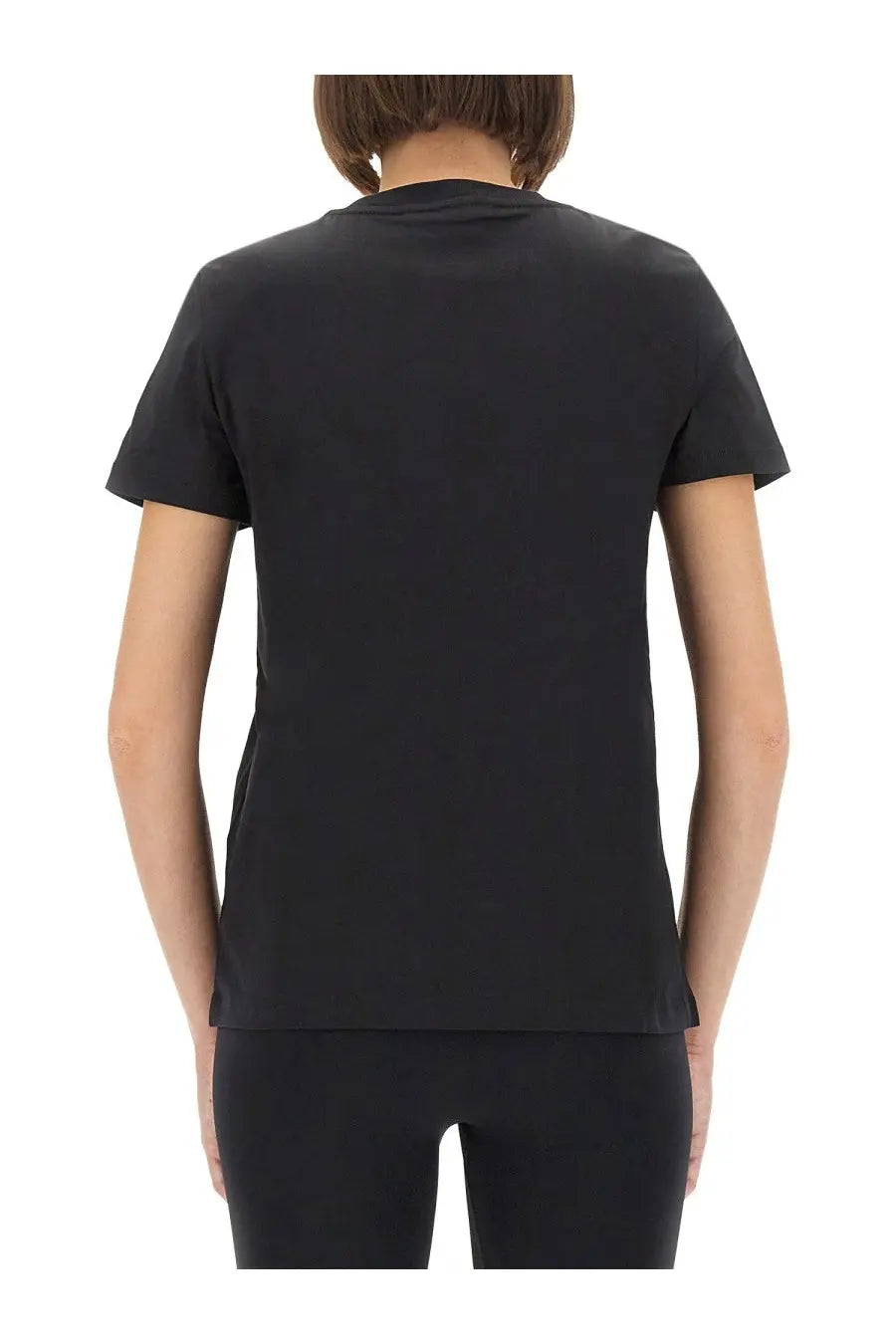 Max Mara women’s papaya shirt black short-sleeved t-shirt with a simple crew neck and minimalist design