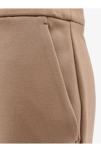 Max mara women’s pegno viscose blend trousers in beige with tan textured fabric and structured seam detailing