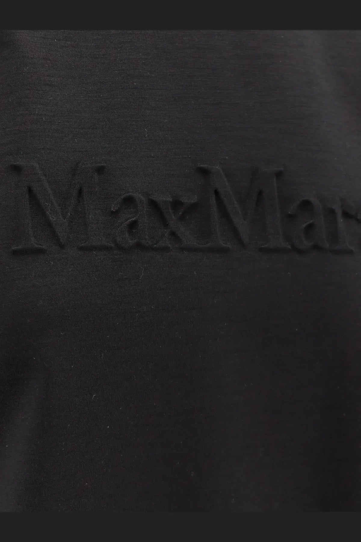 Black max mara logo embroidered on dark wool fabric of max mara women’s peter wool shirt black