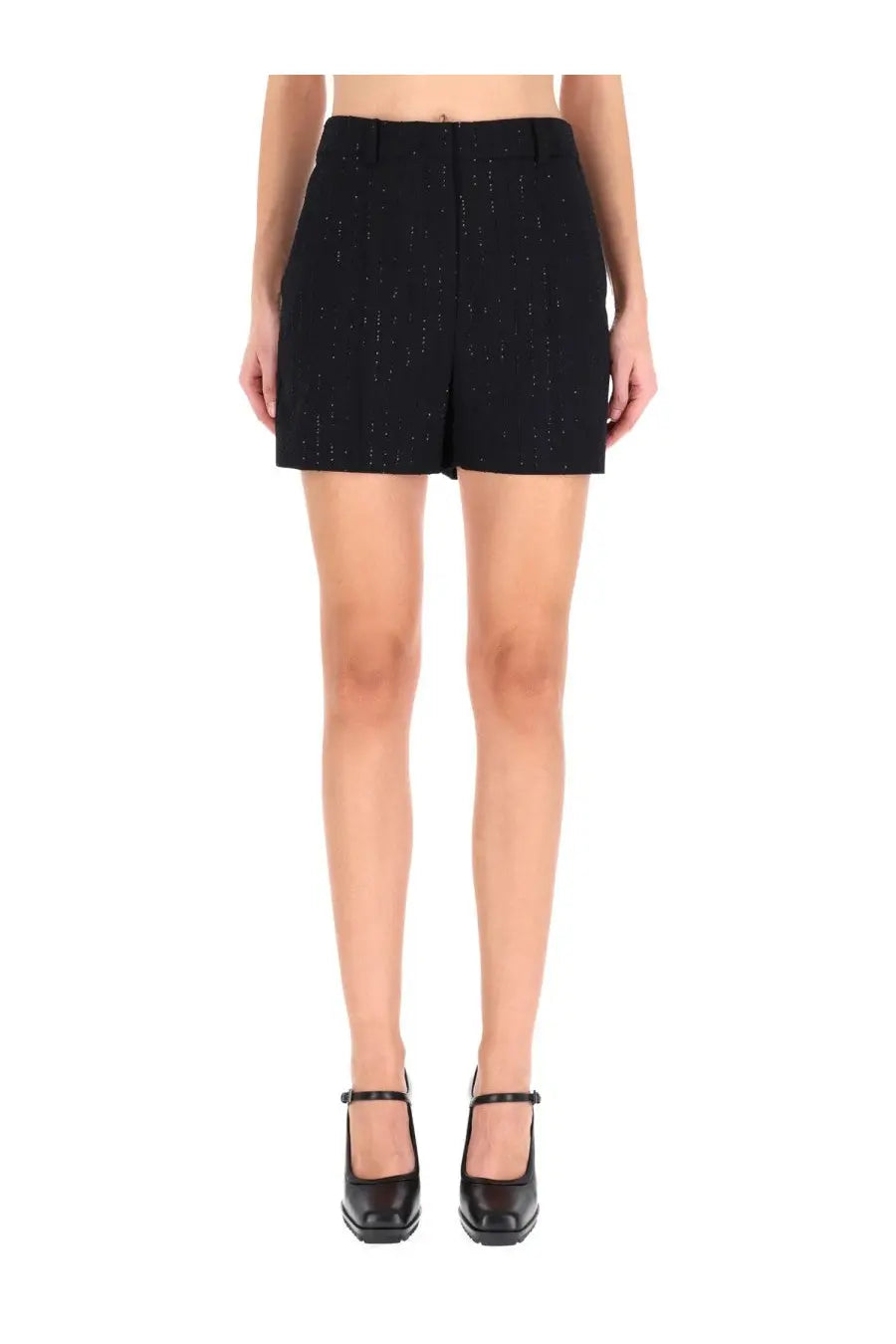 Black max mara siberia women’s shorts with subtle sparkling texture perfect for stylish summer wear