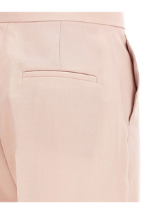 Max mara women’s tailored silk and mohair trousers in soft blush pink with structured fabric and subtle pleats
