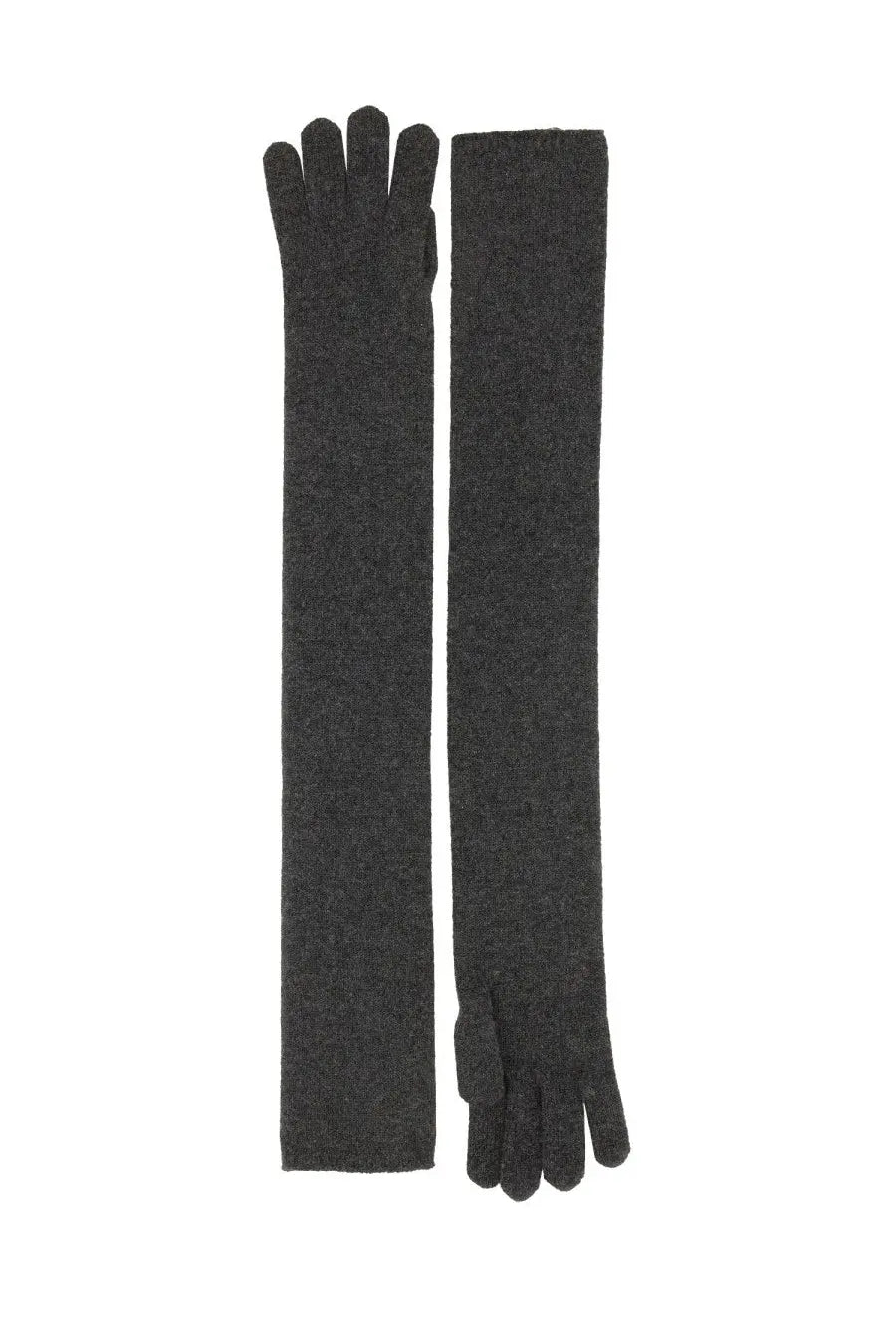 A pair of max mara women’s timor gloves in grey knit with a subtle textured pattern perfect for cold weather