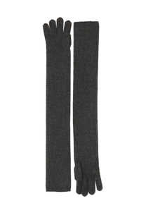 A pair of max mara women’s timor gloves in grey knit with a subtle textured pattern perfect for cold weather