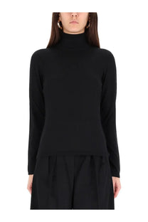 Max Mara womens black high neck long sleeve knit turtleneck sweater Meana suitable for casual wear