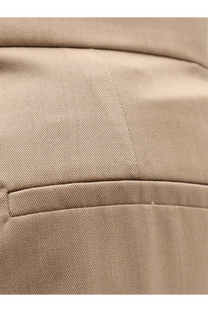 Beige textured virgin wool fabric with subtle diagonal weave pattern for max mara women’s quorum trousers