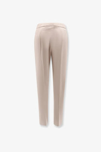 Beige tailored max mara womens viscose blend pegno trousers with a sleek straight-leg cut and smooth fabric