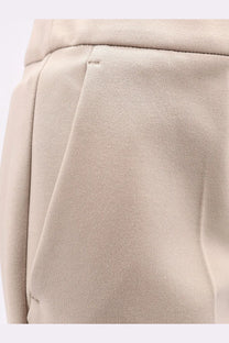 Beige max mara women’s viscose blend pegno trousers featuring textured fabric with a subtle woven pattern and tailored seams