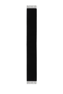 Max mara women’s wsdalia black cashmere scarf with delicate fringe detailing at both ends