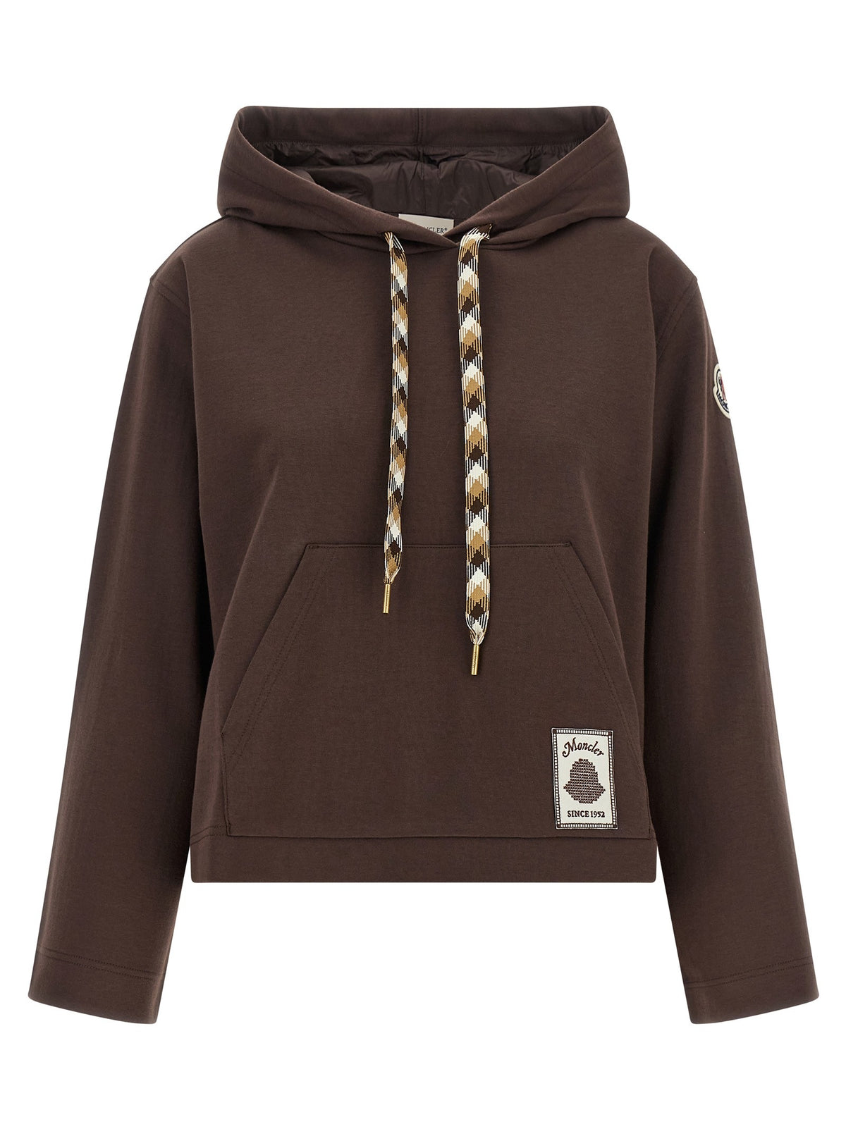 Moncler Maxi Drawstring Hoodie Brown