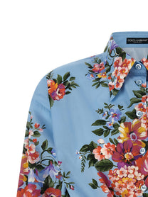 Dolce &amp; Gabbana Mazzo Di Fiori Shirt Blue