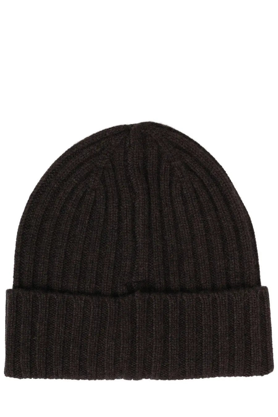 Mc2 Saint Barth men’s berretto Wengen con brown dark charcoal ribbed knit beanie with folded cuff